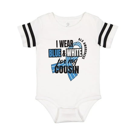 

Inktastic I Wear Blue and White For My Cousin ALS Awareness Gift Baby Boy or Baby Girl Bodysuit