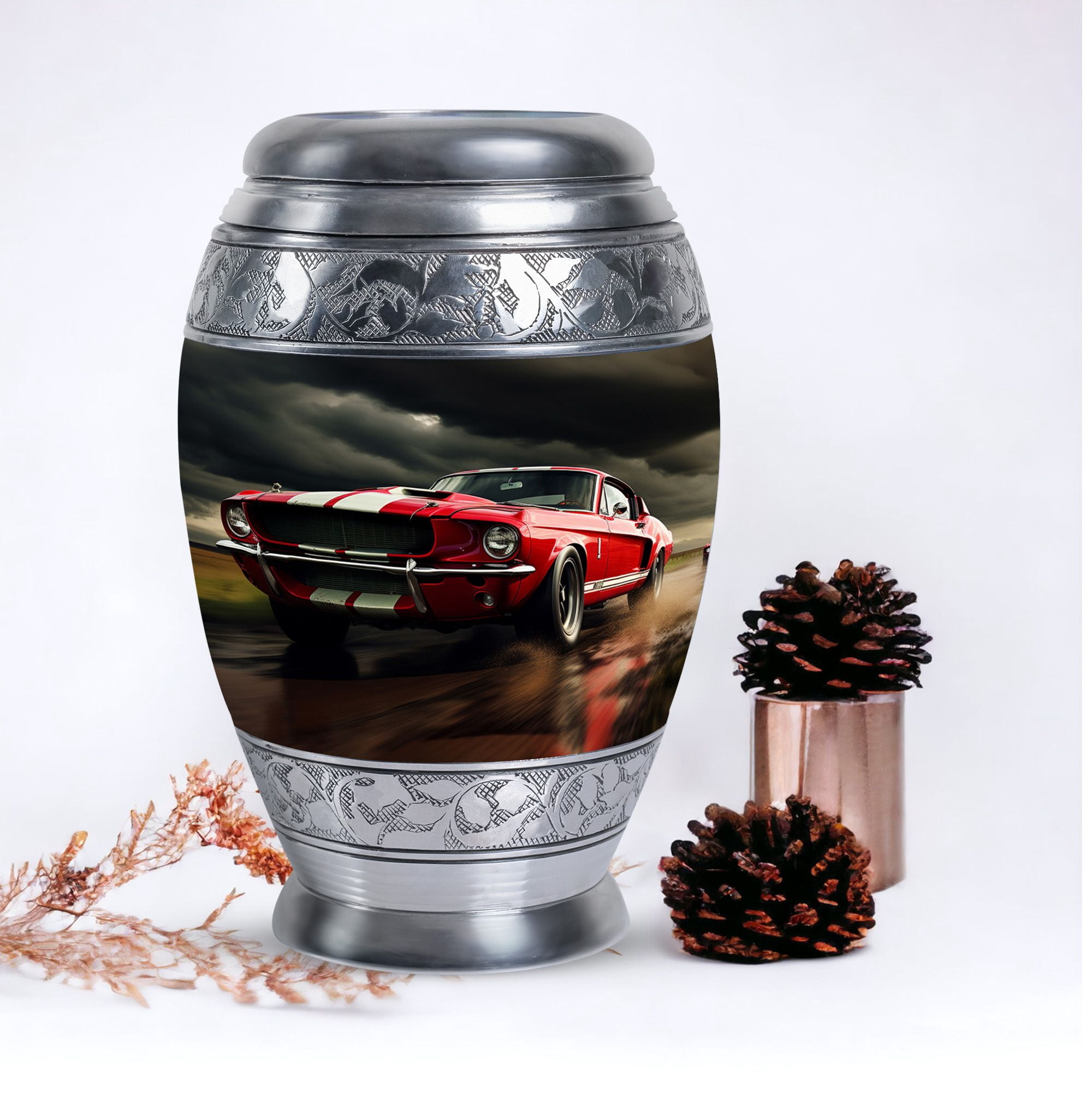 Classic Muscle Cars Racing - Human Urns for Ashes - Urns for Ashes Adult Male - 10 Inch - Large - Cremation Urns for Ashes - Ashes Holder - Burial Urns for Human Ashes - Ash Urns for Humans