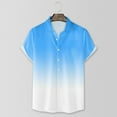 thumbnail image 2 of ALLLIST with Pockets Men's Shirts Collared Short Sleeve Button Down Shirts Blue Casual Gradient Men's Clothes, 2 of 6