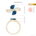 thumbnail image 5 of ANGARA Natural Pear-Shaped 1.6 ct London Blue Topaz Two-Stone Bypass Ring in 14K Yellow Gold for Women (Size-7x5mm) | November Birthstone Jewelry for Women | London Blue Topaz Ring (Ring Size - 5.5), 5 of 10