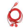 thumbnail image 5 of Auriculares tipo C de 1,2 m Auriculares con cable tipo C con micrófono y control de volumen para teléfonos inteligentes y computadoras Hilo de nailon rojo, 5 of 5