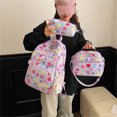 thumbnail image 2 of Weebloom Large School Backpack For Kids Girls Cute 3Pcs School Bags Set 3 Piece Floral Bookbag Middle High School College Purple, 2 of 5
