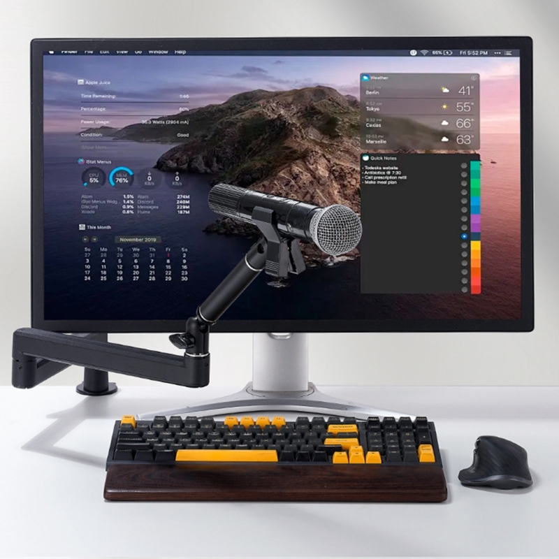 Aluminum Desktop Mic Arm Stand Rotatable Boom Arm Mic Stand Adjustable Desk