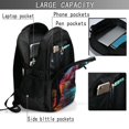 thumbnail image 4 of Disketp Neon Spectrum Cat Portrait Print Travel Laptop Backpack, Laptops Backpack with USB Charging Port, Water Resistant Computer Bag Gift for Men & Women, 4 of 7
