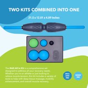 RAD All-in Kit – Foam Roller Set for Whole Body Massage & Myofascial Release – 7-in-1 Kit with Roller Stick, Yoga Block, Massage Balls