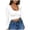 White, variant on Womens Athletic Tops Women Solid Color Bottom Shirt Short Cut Low With Navel Tight Fitting Long Sleeved T Shirt White M
