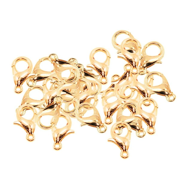 50 Piezas Cierres Garra Langosta Metal - Chapado en material de oro y material - 6x12 Mm BLESIY Corchetes de langosta