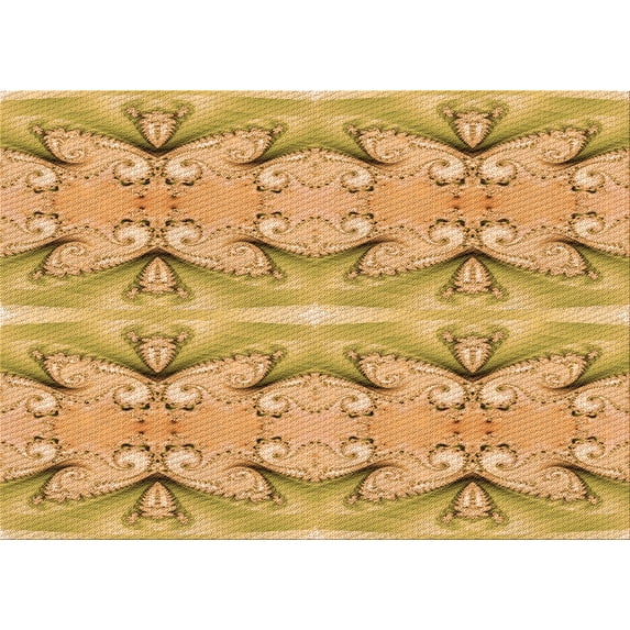 Ahgly Company Machine Washable Indoor Rectangle Transitional Orange Area Rugs, 4' x 6'