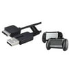 Insten Black Hand Grip Holder + USB Cable For Sony Playstation PS Vita PSV