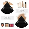 thumbnail image 4 of 10 Pieces Triangle Powder Puff Makeup Puff Velvet Face Body Powder Puff Cosmetic Foundation Blender Sponge for Loose Powder Body Powder Makeup Tool (Black&Rose red), 4 of 5