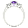 thumbnail image 4 of Three-Stone Engagement Ring for Women - 1.5ct Natural Amethyst in 14K White Gold Promise Ring, 4 of 6
