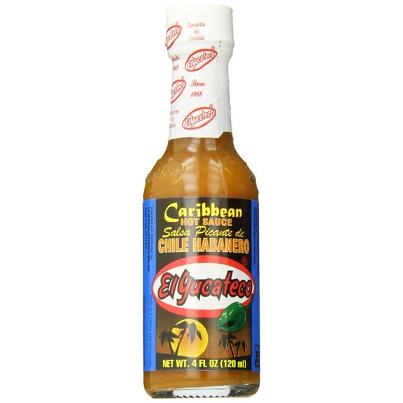 El Yucateco Caribbean Habanero Hot Sauce, 4 OZ (Pack of 12)