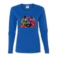 thumbnail image 2 of Wild Bobby, Colorful Rainbow Pomeranian Dog Animal Lover Womens Graphic Long Sleeve T-Shirt, Royal, X-Large, 2 of 3