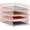 Pink, variant on Stackable Paper Tray, Desktop Organizer, File Storage, Office, Metal Mesh, 10.5" L x 13.5" W x 11.25" H, 4 Pcs., Black