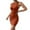 Orange, variant on Dresses for Women 2024 Women's Sleeveless Round Neck Pleated Tight Elastic Package Hip Dress Womens Dresses Hot Pink XS