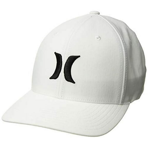 Hurley Men's Dri-Fit One & Only Flexfit Baseball Cap, White/Black, L-XL