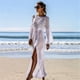 thumbnail image 2 of Nuevos vestidos de playa de manga larga con aberturas para vacaciones de verano de 2023 para mujer, vestidos largos sexis de punto con abertura, 2 of 5