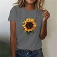 thumbnail image 2 of Sexlip Womens Sunflower Leopard Graphic Blouse Crew Neck Design Soft Fabric Relaxed Silhouette for Casual Outings Gray XXL, 2 of 4