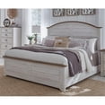 thumbnail image 3 of Meadowbrook White-Washed Wood Farmhouse Queen Size Arched Panel Bed, 3 of 7