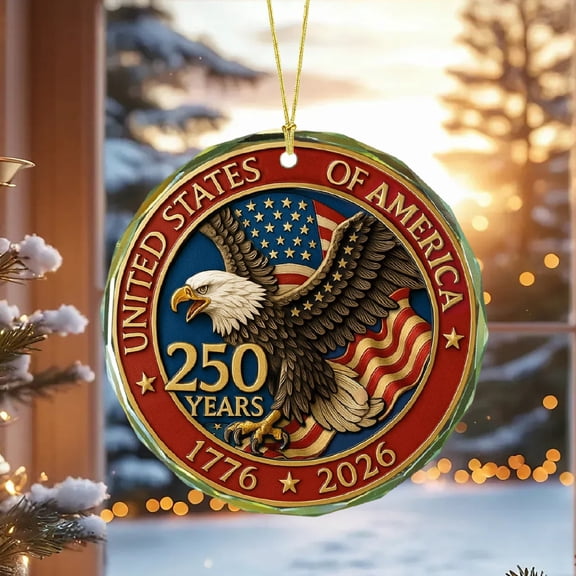 Elegant 250th Anniversary Commemorative Decoration - Sophisticated Patriotic Display Piece for Mantel, Entryway, or Office Desk, Honoring America's Ornament as a Focal Point of Americana