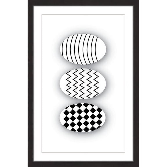 Marmont Hill "Patterned Eggs" by Katarina Snygg Framed Painting Print