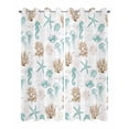 thumbnail image 2 of nqOlkjepod Outdoor Curtains for Patio Waterproof, Aqua Coastal Outdoor Privacy Panels Grommet, Farmhouse Ocean Seahorse Coral Starfish Blackout Outside Curtains for Porch/Cabana 54"x84", 2 Panels, 2 of 8