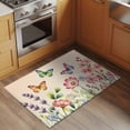 thumbnail image 3 of Pink Flowers 2'x3' Washable Rug, Spring Floral Butterfly Elegant Pastoral Botanical Non-Slip Soft Doormat Area Rugs for Entrance Bathroom Bedsides, Carpet for Kitchen Bedroom, Entryway Floor Mat, 3 of 9