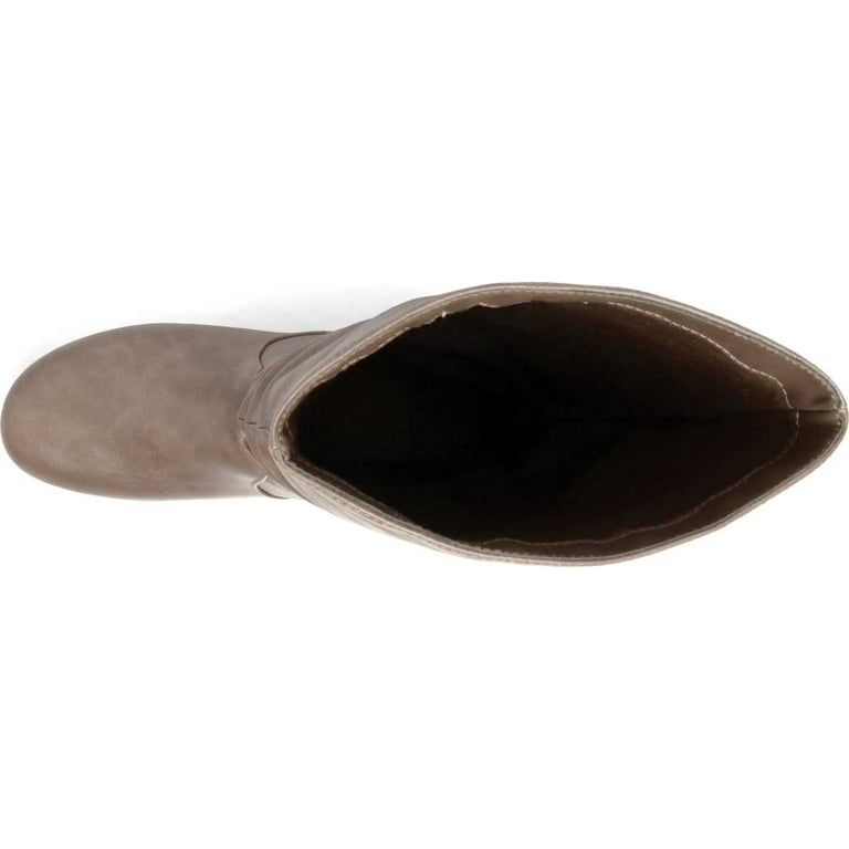 Journee Womens Jayne Round Toe Riding Boots Calf Widths Available
