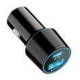 thumbnail image 2 of Fast Car Charger USB C,USB C Car Charger,Phone Car Charger,2-Port Cigarette Lighter Auto Charger Fast Charging Adapter with PD&QC3.0 Suitable For Charging All Electronic Devices(Black), 2 of 8