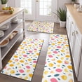 thumbnail image 2 of Yellow Pink Lemon Fruit Leaves White Pattern Kitchen Rugs Sets Of 3,Kitchen Runner Rugs Non Skid Washable,Decorative Kitchen Floor Mats for Kitchen,Sink,Laundry,17"x30"+ 17"x47" + 17"x59", 2 of 6