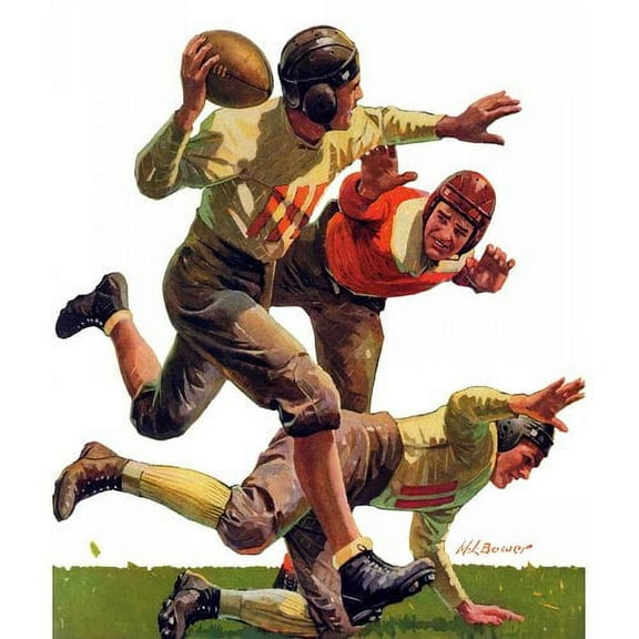 Marmont Hill Quarterback Pass by Maurice Bower Painting Print on Canvas