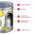 thumbnail image 4 of 12oz Tumblers Yellow Lemon Fruit Leaves White Pattern Vacuum Insulated Stainless Steel Travel Tumbler Cups Mug with Lid and Straw for Beer,Coffee,Beverages with Cleaning Brush for Cold & Hot Drinks, 4 of 5