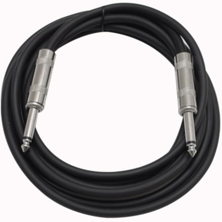 SASTSX-6C-Black Two 6 ft Two 3 Ft Two 2 ft 1/4 TS Patch Cords Seismic Audio 6 Pack of Black 1/4 Inch TS Patch Cables- TS Cable Kit 