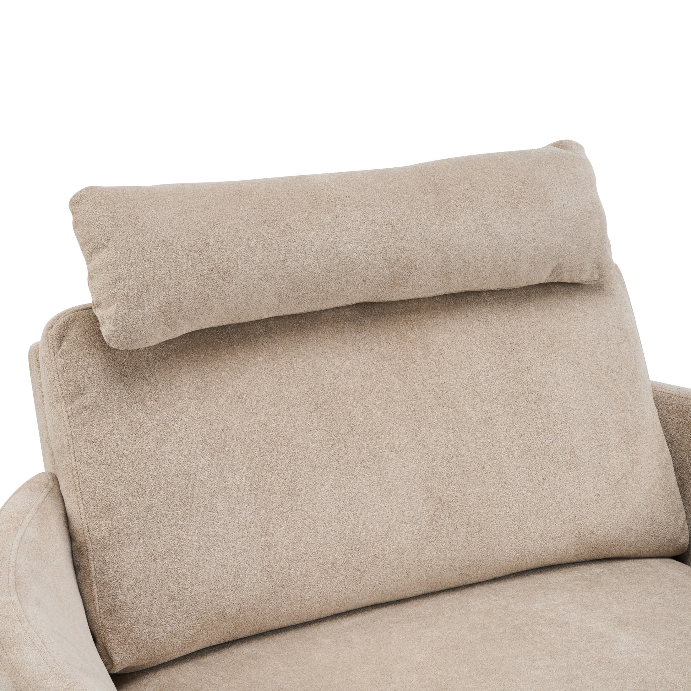 Christopher Knight Home Modern Oversized Manual Recliner Chair with Adjustable Headrest and Pillows, Almond
