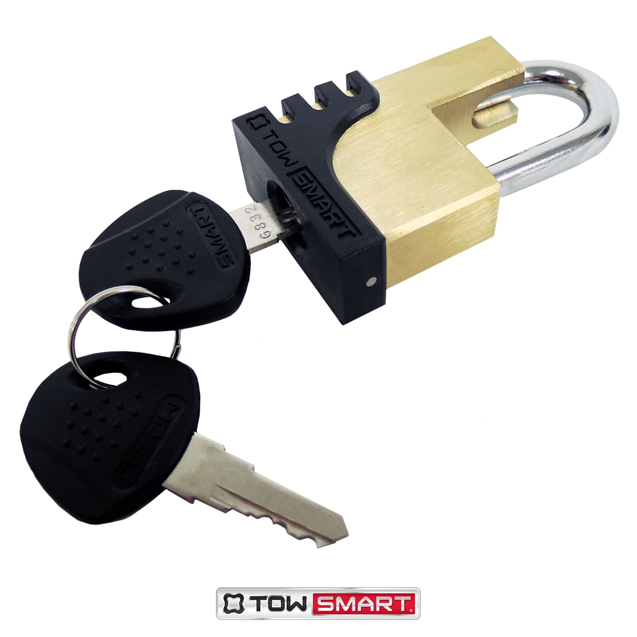 (2 pack) TowSmart Premium Coupler Lock with 2 Keys, Brass, 732