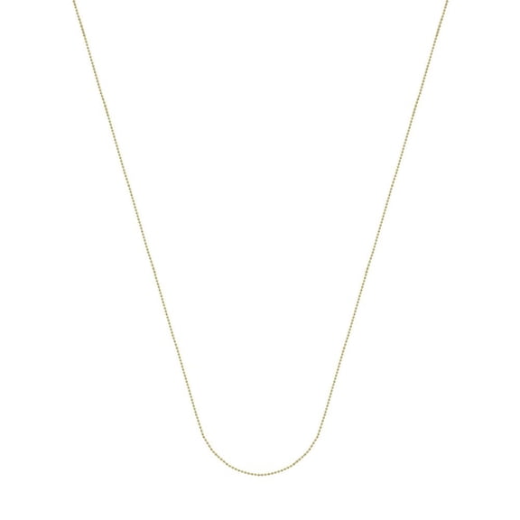14k Yellow Gold 0.78mm Sparkle-Cut Bead Chain Necklace Spring Ring Closure - 1.3 Grams - 20 Inch