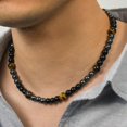 thumbnail image 3 of Vintage Black GallstoneStone Necklace Natural Stone Hematite Bracelet Suitable For Women And Men, 3 of 5
