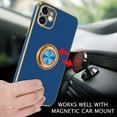 thumbnail image 3 of iPhone 11 Case, iPhone 11 Phone Case Electroplated iPhone 11 Case with 360° Ring Holder Kickstand Soft TPU Car Mount Supported Shockproof Protective Plating iPhone 11 Case Cover, Navy Blue, 3 of 15