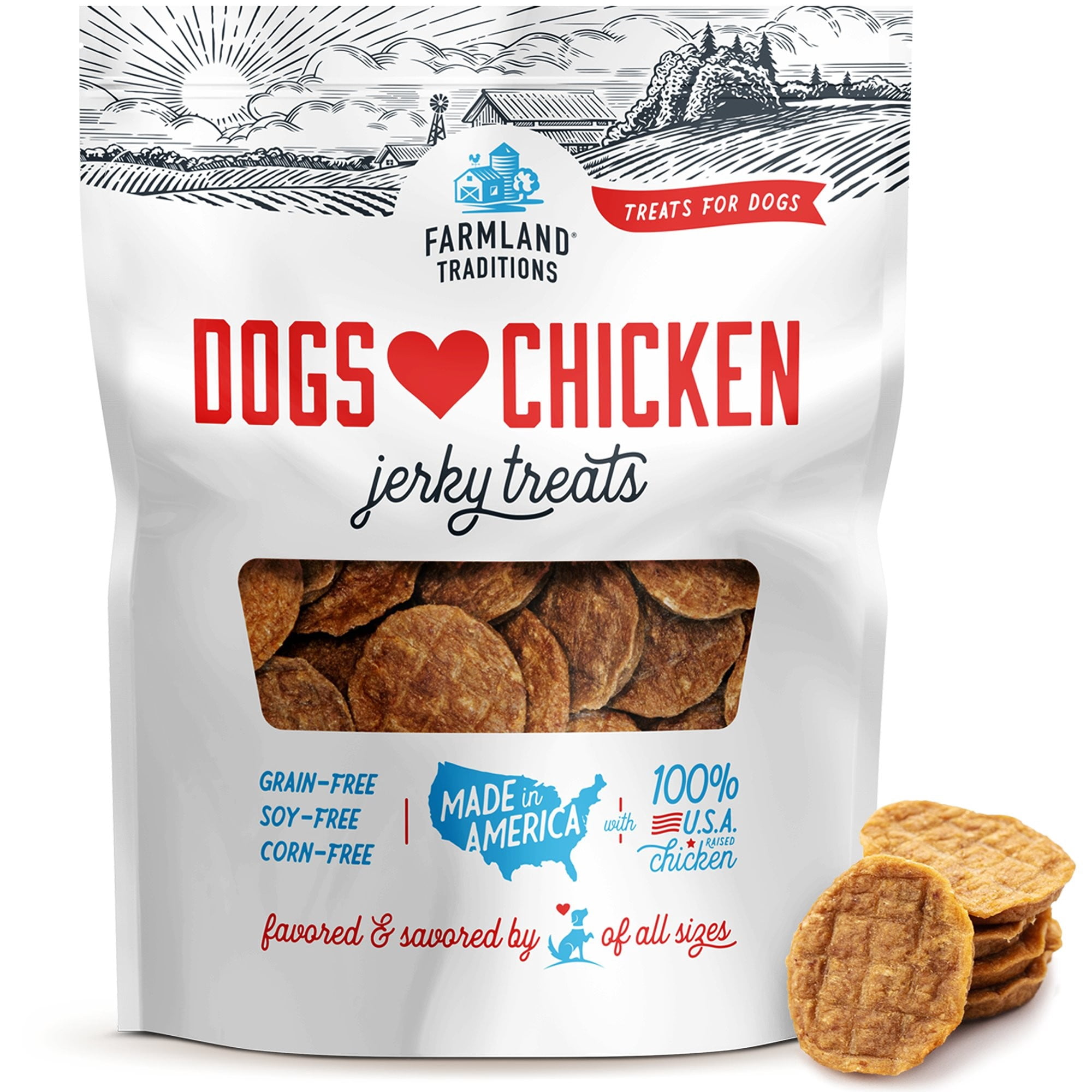 Farmland Traditions Dogs Love Chicken Jerky Dog Treats with Only 3 Ingredients and No Fillers, 2 Pound Bag