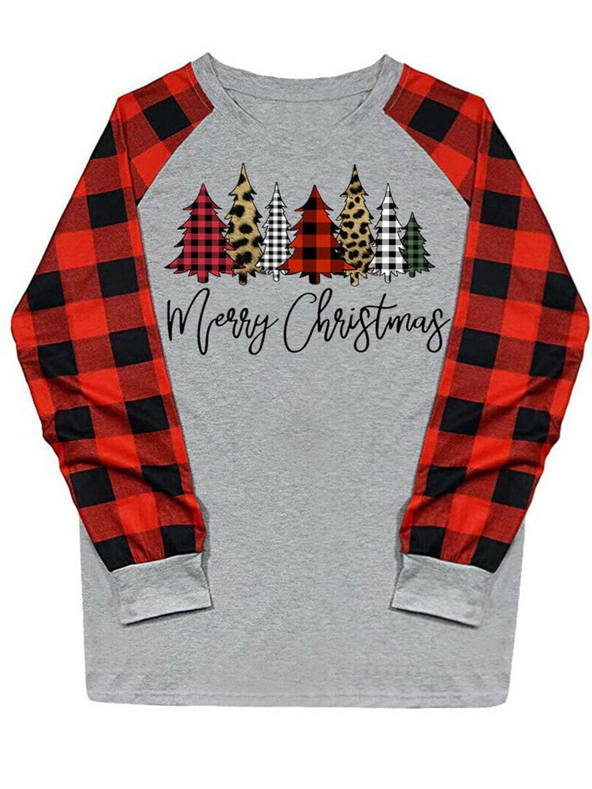 Women Merry Christmas T Shirt Funny Christmas Stripe Long Sleeve Round Neck Casual Pocket Tunic Top