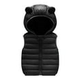 thumbnail image 3 of PEZHADA Girls Warm Vest Winter Boys Thicken Waistcoat Kids Outerwear Vest Cotton Jackets Black, 3 of 8