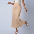 thumbnail image 6 of Ynynloco Womens Satin Silk Maxi Skirts Trendy High Waist Drawstring Flared Casual A-Line Long Skirt for Women, 6 of 7