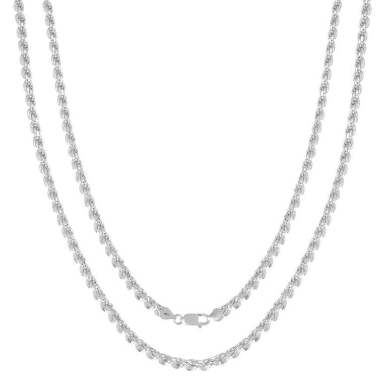 Sterling Silver and Gold Plated Rope Chain Necklaces and Bracelets