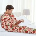 thumbnail image 6 of Pofeuu Tomatoes Print Men's Long Sleeve Pajama Set Pijamas Para Hombres Pijamas Para Hombres Mens Pajamas Set-X-Large, 6 of 7