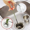 thumbnail image 3 of Desatascador de tuberías, herramienta para eliminar obstrucciones de desagües, mango elástico, diseño de empuje, para ducha, bañera, inodoro, herramienta de limpieza para destapar desagües., 3 of 7