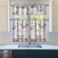 thumbnail image 3 of Kitchen Curtains 36 Inch Short - 3 Panel Set with Colorful Butterfly Floral Pattern, Rod Pocket Window Curtain, 100% Polyester for Butterfly Lovers, Farmhouse, Kitchen, Bedroom, Easy Wash, 3 of 6