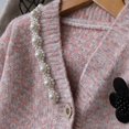 thumbnail image 5 of Mikilon Winter Sweaters for Girls Size 5-11 Years Solid Color Graphic Long Sleeve Button-Up Cardigan Sweaters Fall and Winter Thermal Knitted Sweaters, 5 of 7