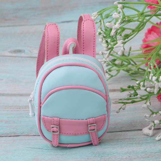 1/6 Bandolera PU Bolsa de material cuero Satchel Para Muñeca Accs Azul CUTICAT Mochila de muñeca