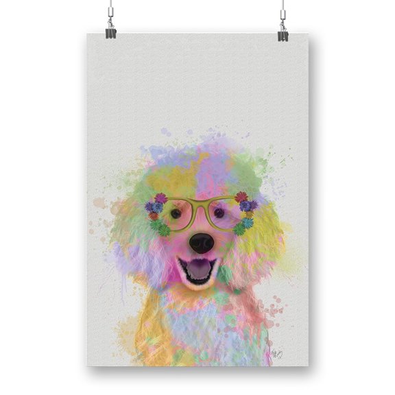 Poodle Rainbow Splash Poster - Fab Funky Designs,