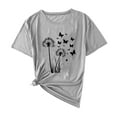 thumbnail image 4 of QETYUW Women's Short Sleeve Shirts Summer Casual Crew Neck Tshirt Floral Graphic Tees Loose Fit Comfy Tops Holiday Vacation Shirt, 4 of 5